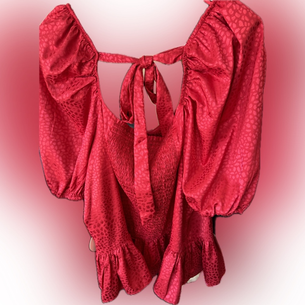 Radiant Red Satin blouse